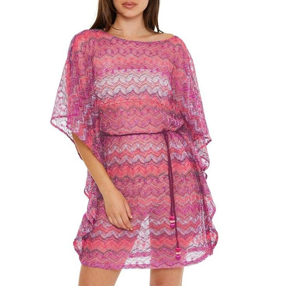NWT Trina Turk Athena Lace Belted Crocheted Caftan Cover Up